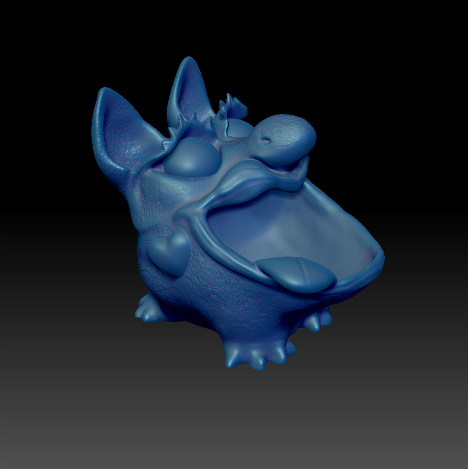 Bluffy Girl Thread Eater Storage Tabletop Trash Bin STL 3D 3D print model_7