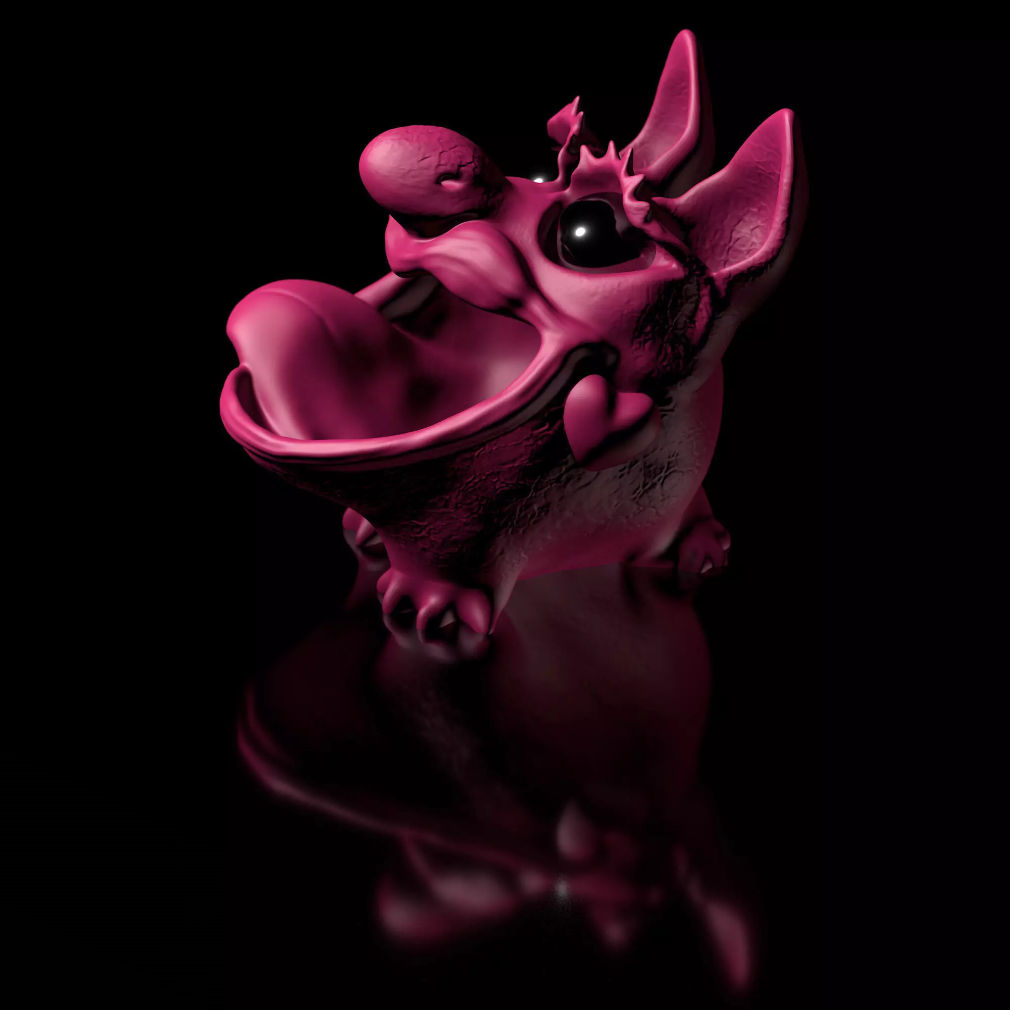 Bluffy Girl Thread Eater Storage Tabletop Trash Bin STL 3D 3D print model_0