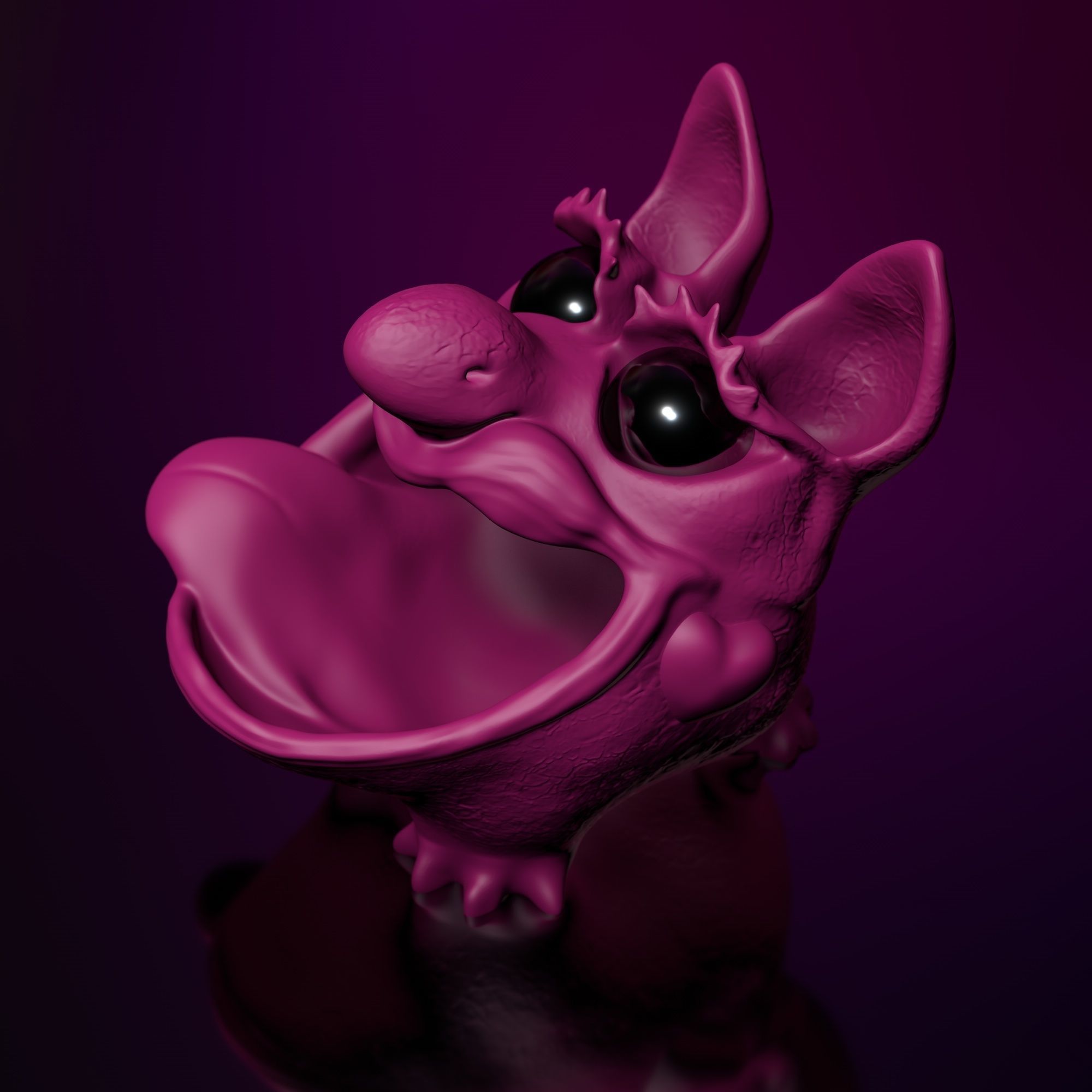 Bluffy Girl Thread Eater Storage Tabletop Trash Bin STL 3D 3D print model_6