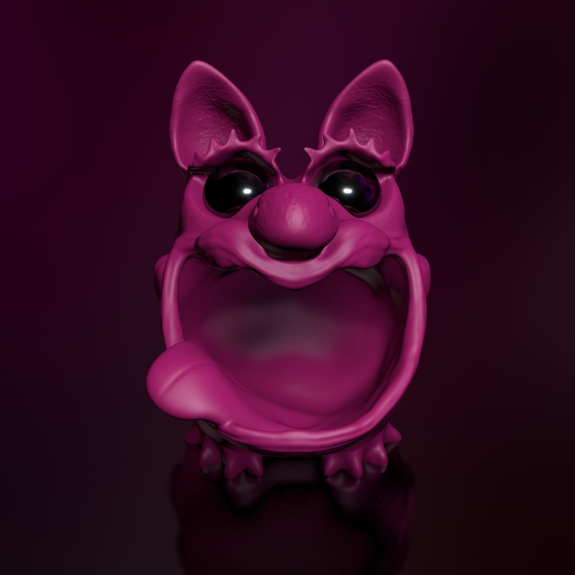 Bluffy Girl Thread Eater Storage Tabletop Trash Bin STL 3D 3D print model_4