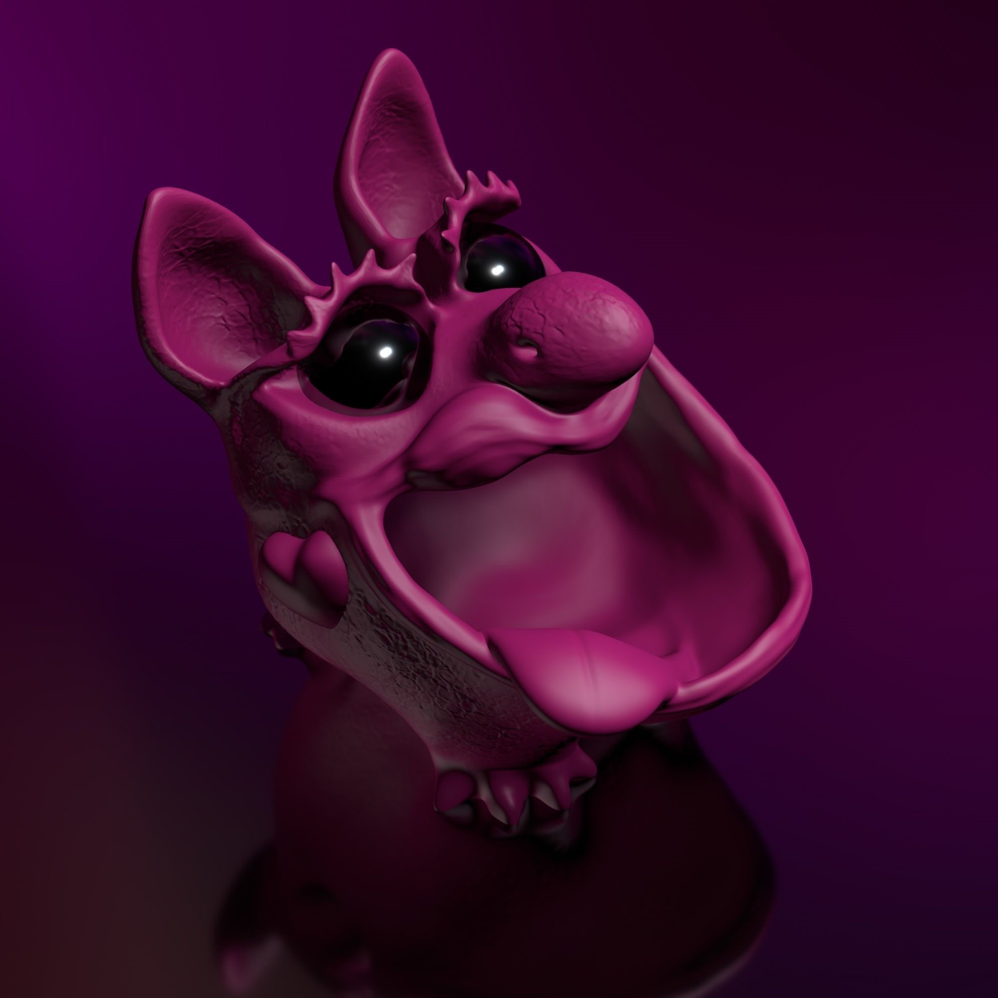 Bluffy Girl Thread Eater Storage Tabletop Trash Bin STL 3D 3D print model_3