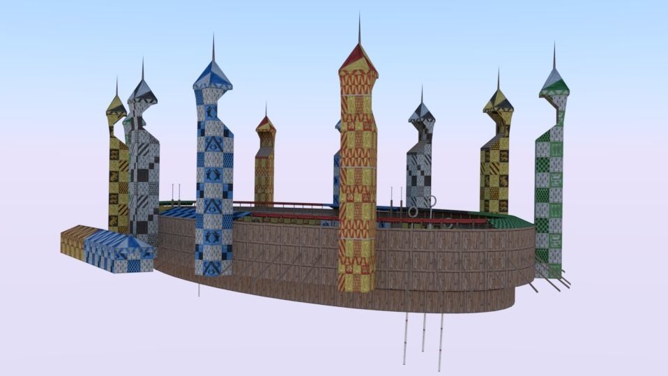 Quidditch Stadium Low-poly 3D model_19