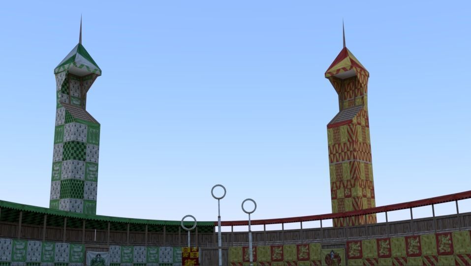 Quidditch Stadium Low-poly 3D model_2