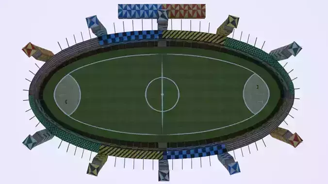 Quidditch Stadium Low-poly 3D model