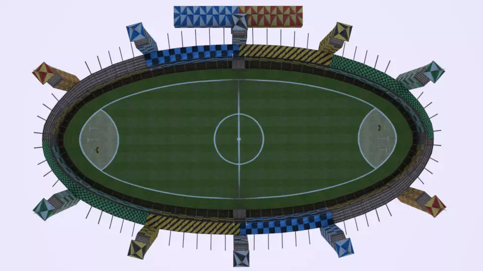 Quidditch Stadium Low-poly 3D model_0