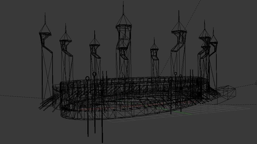 Quidditch Stadium Low-poly 3D model_98