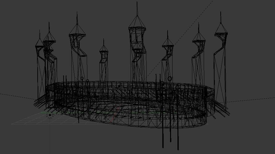 Quidditch Stadium Low-poly 3D model_97