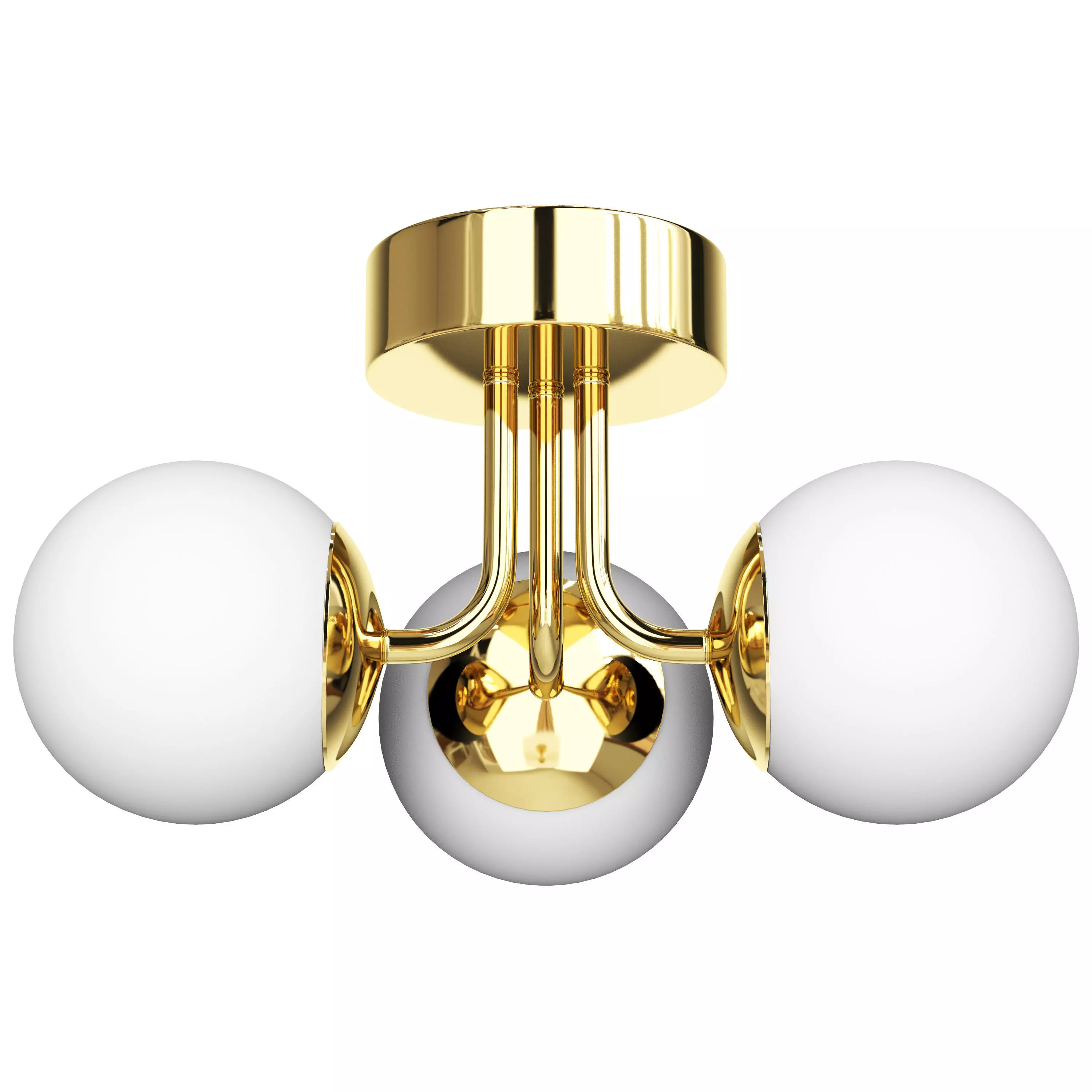 AFX Metropolitan 15 Wide Brass 3-Light LED Orb Lights Ceiling 3D model