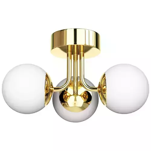 AFX Metropolitan 15 Wide Brass 3-Light LED Orb Lights Ceiling 