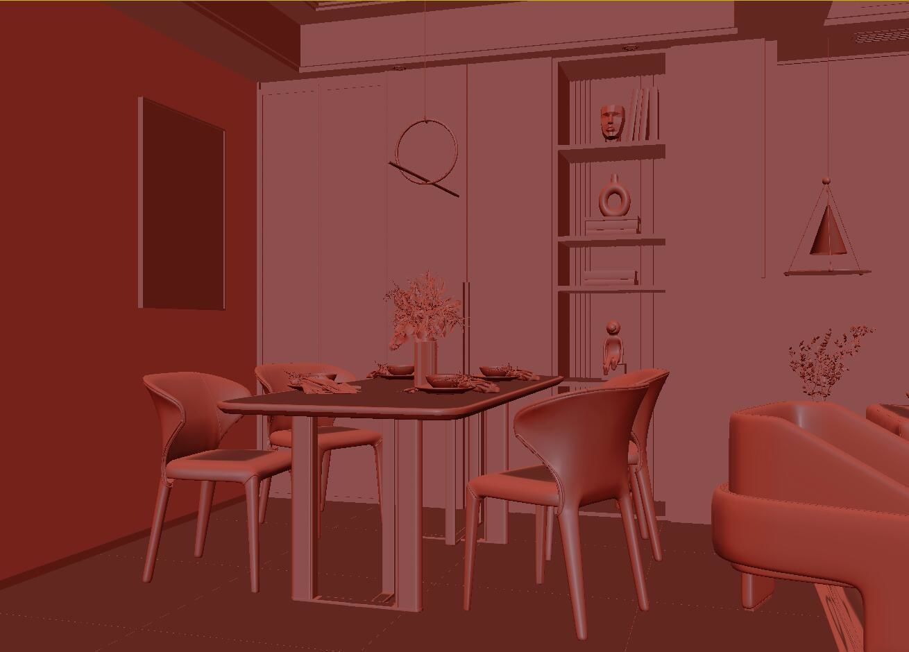 living room 3D model_4