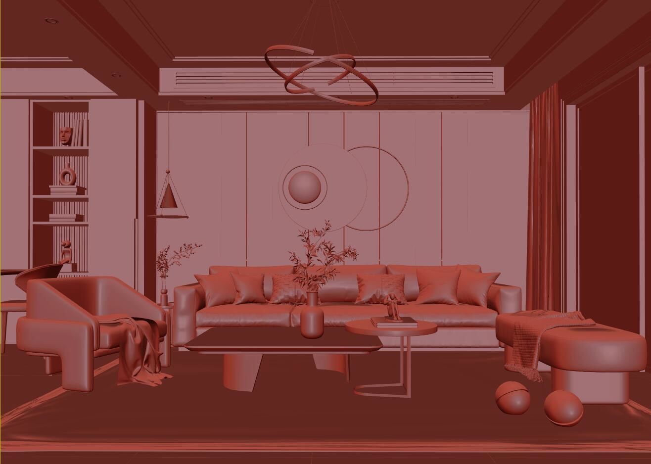 living room 3D model_6