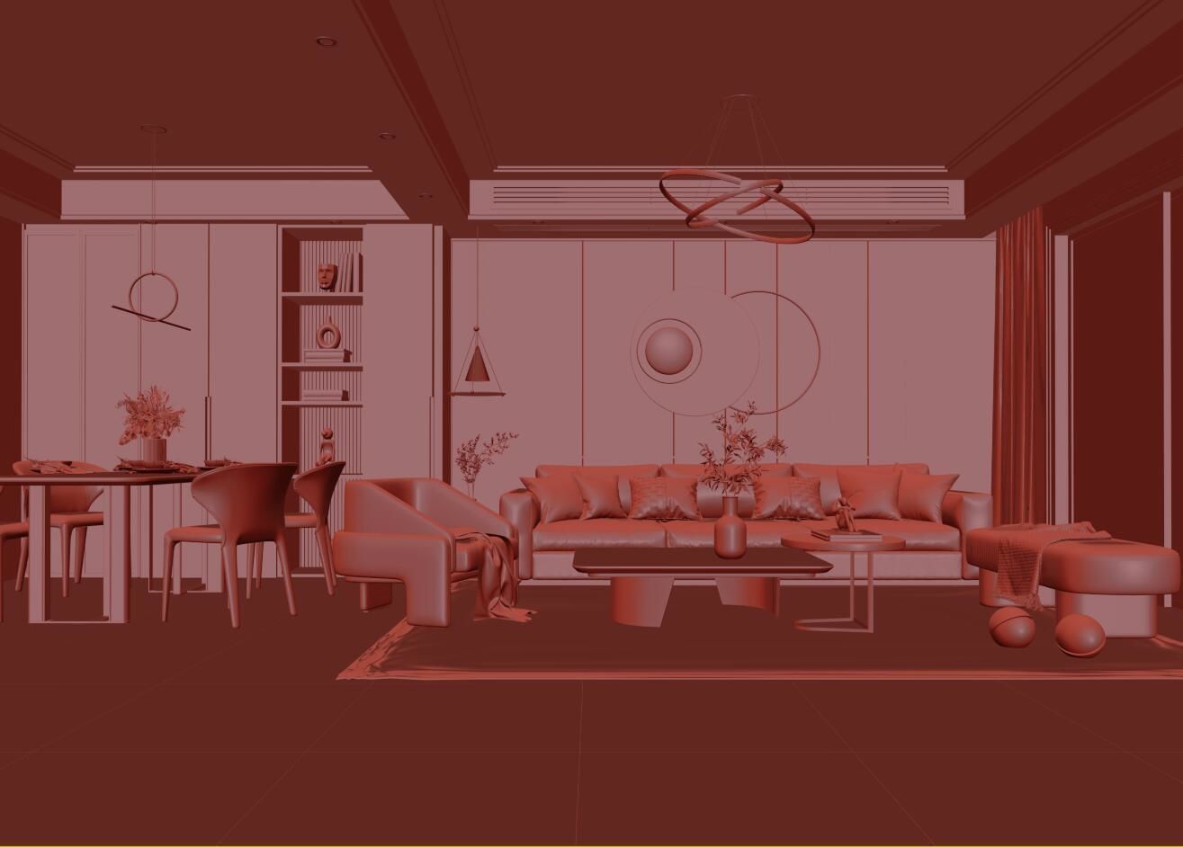 living room 3D model_7