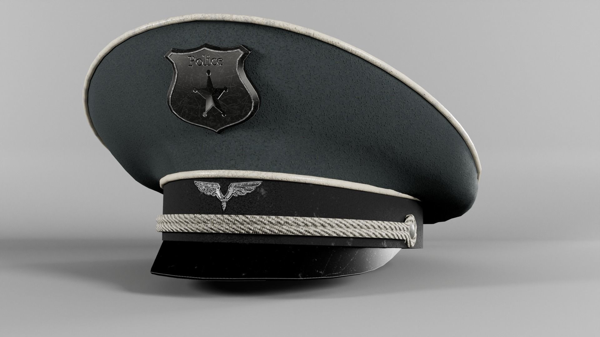 Police Cap Free low-poly 3D model_8