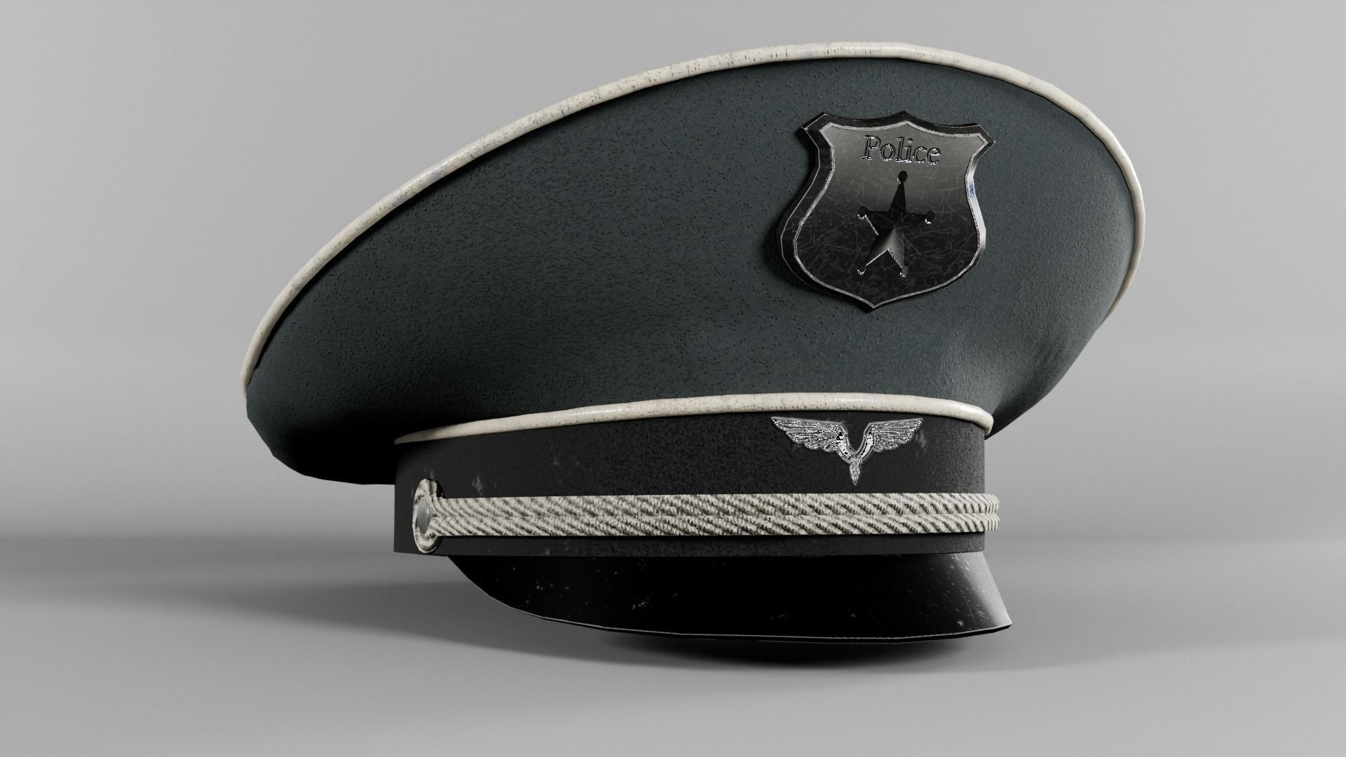 Police Cap Free low-poly 3D model_10