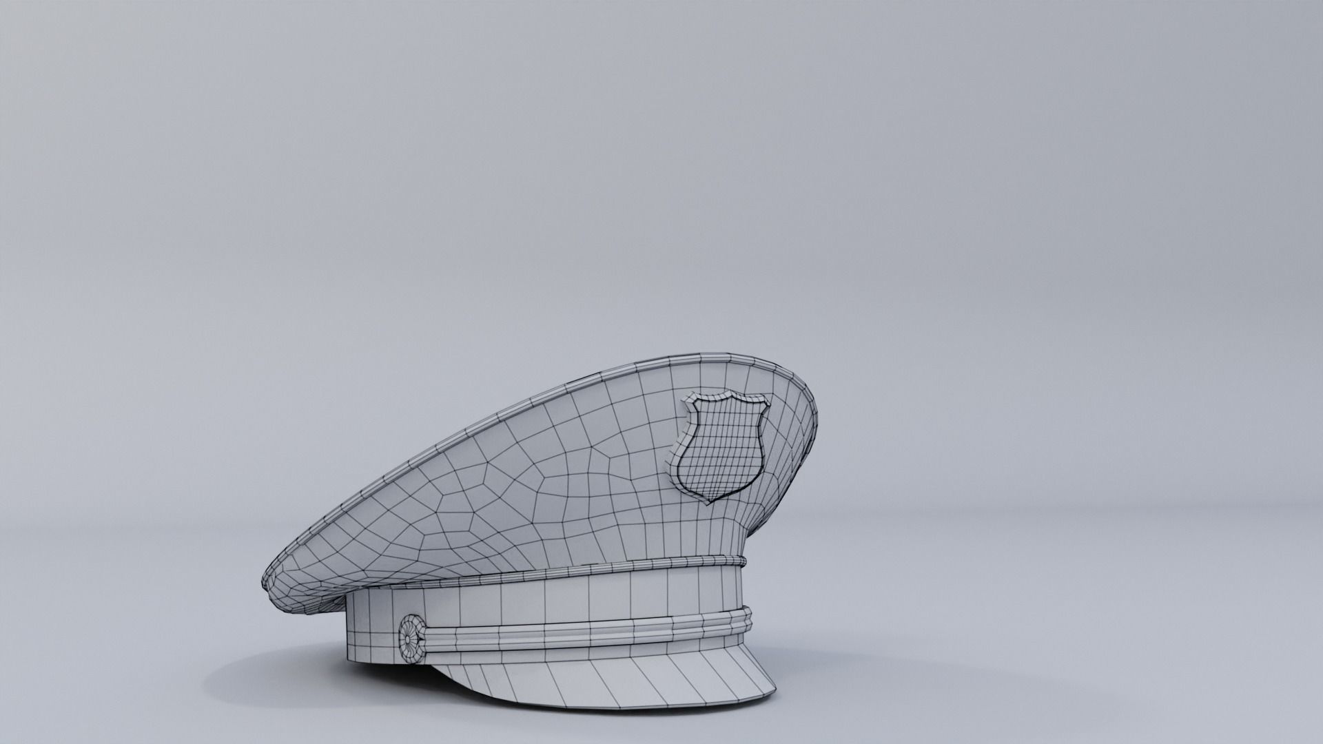Police Cap Free low-poly 3D model_9