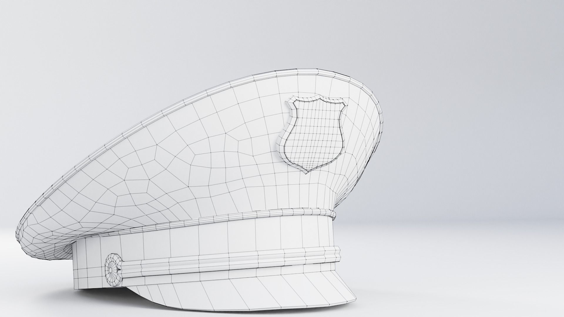 Police Cap Free low-poly 3D model_4