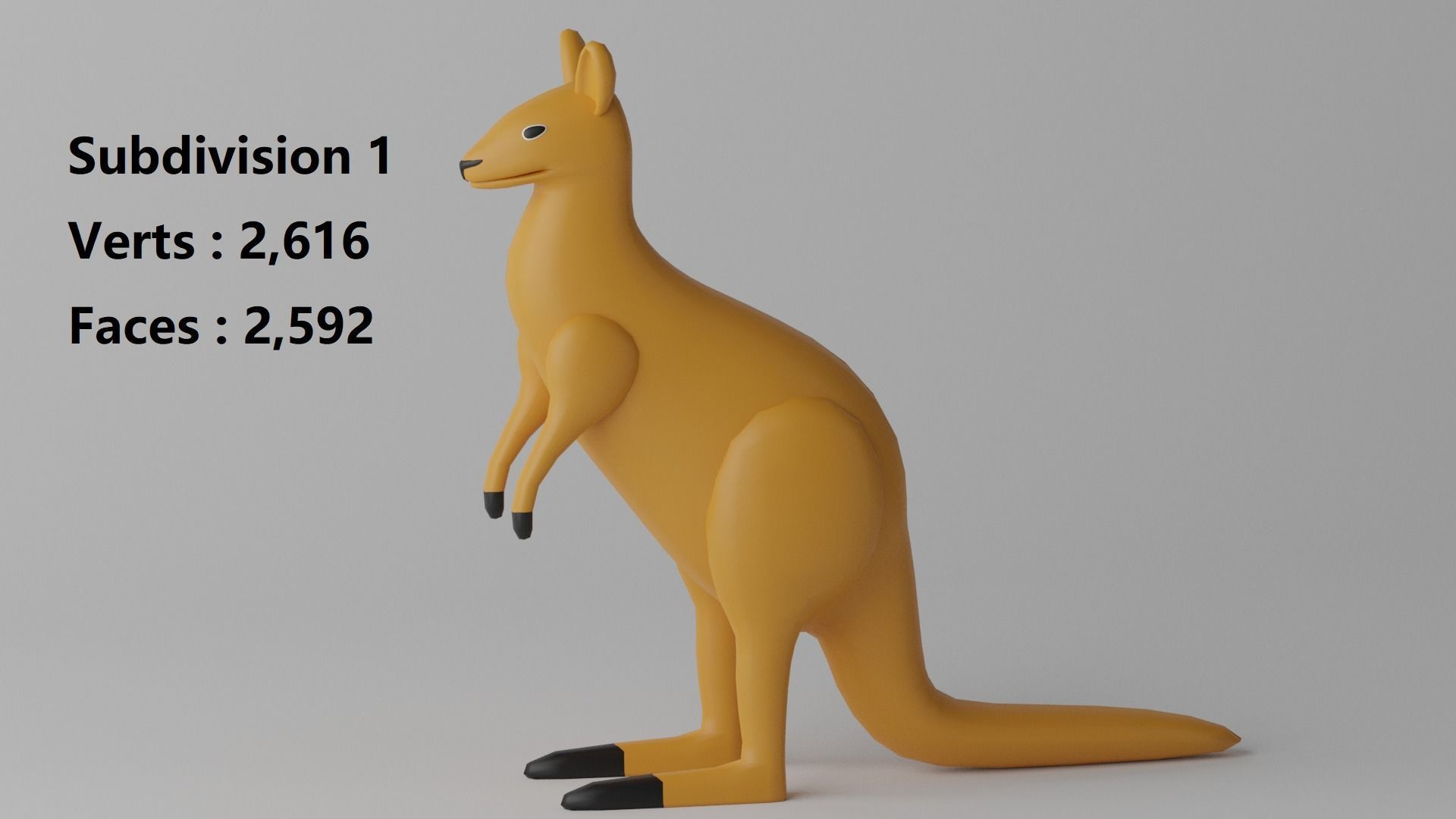 Cartoon Cute Kangaroo 1 3D model_12