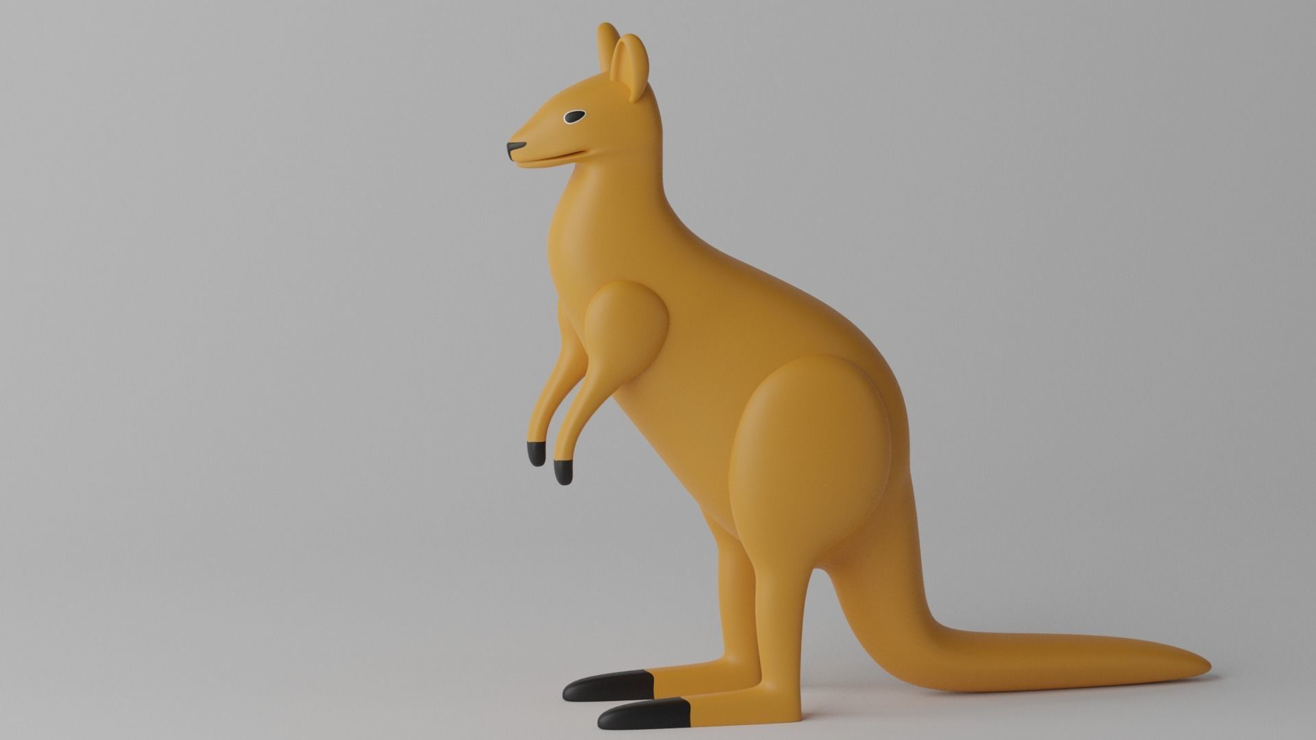 Cartoon Cute Kangaroo 1 3D model_4