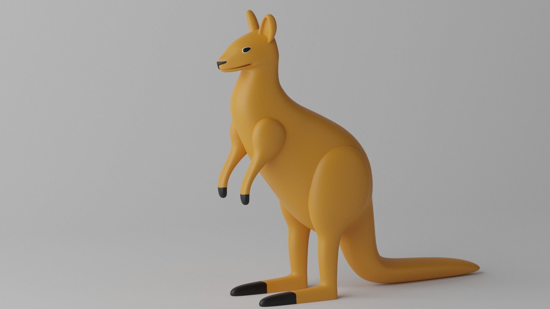 Cartoon Cute Kangaroo 1 3D model_2