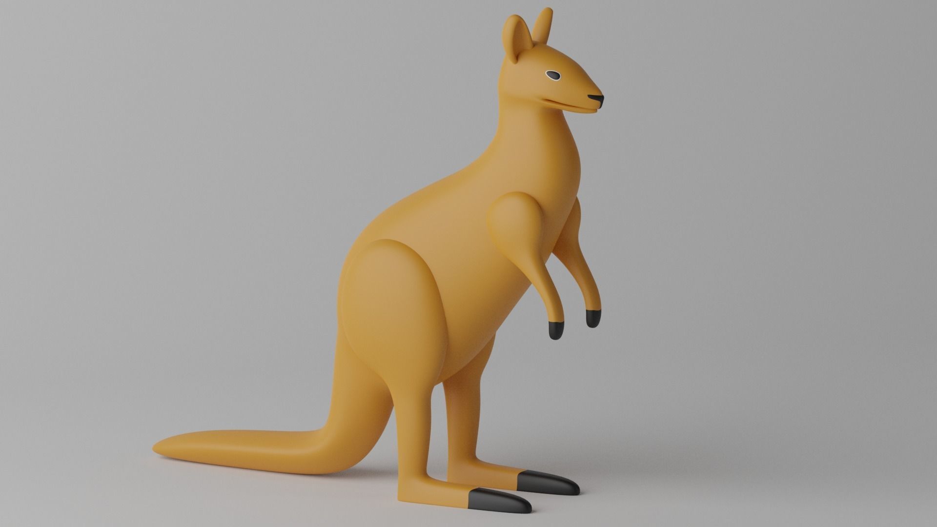 Cartoon Cute Kangaroo 1 3D model_1
