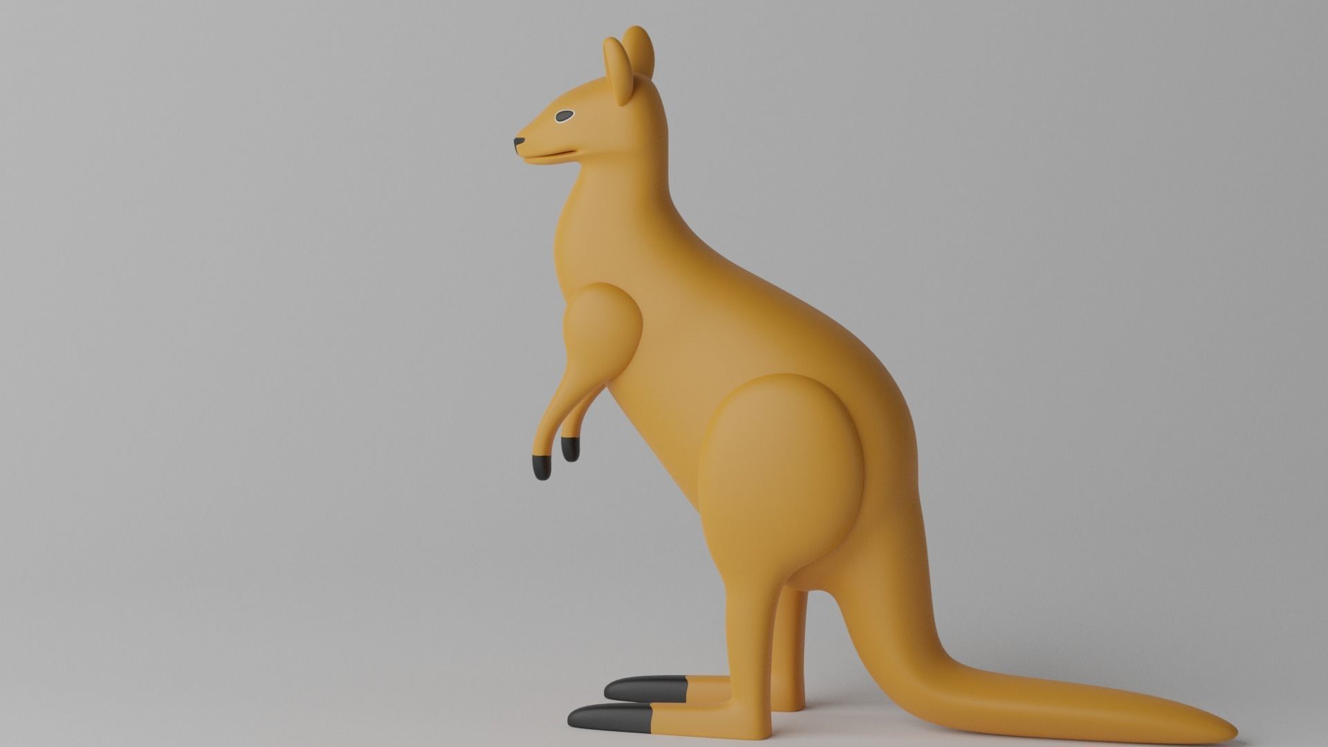 Cartoon Cute Kangaroo 1 3D model_6
