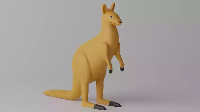 Cartoon Cute Kangaroo 1 3D model