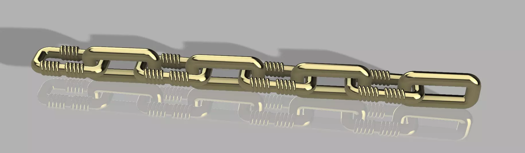 Coil link chain 3D print model_0