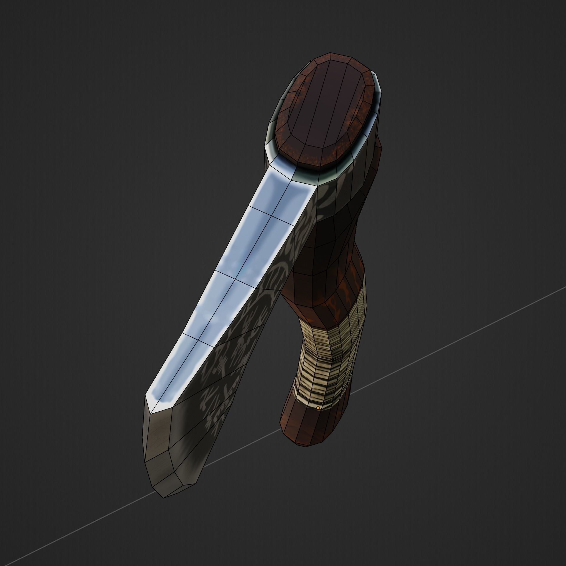 Viking Battle Axe with print on blade Free low-poly 3D model_5