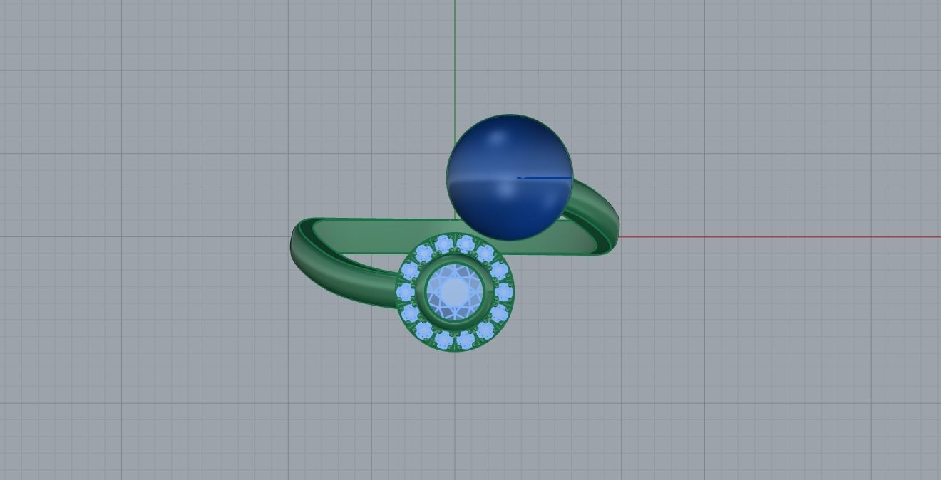 Ring With Pearl 0085 3D print model_24