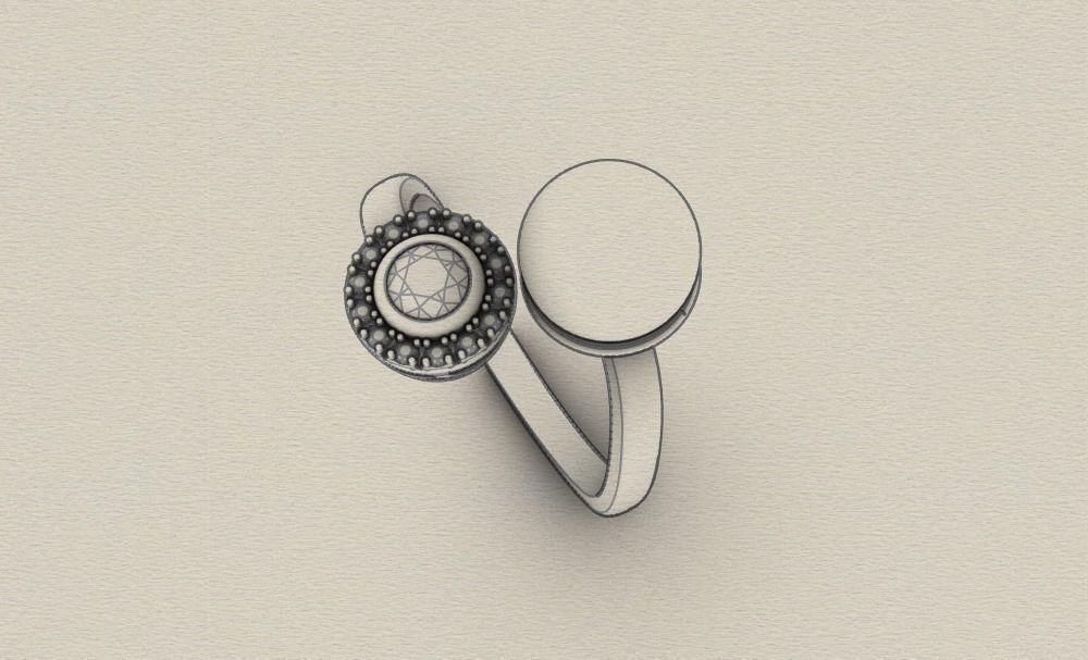 Ring With Pearl 0085 3D print model_35