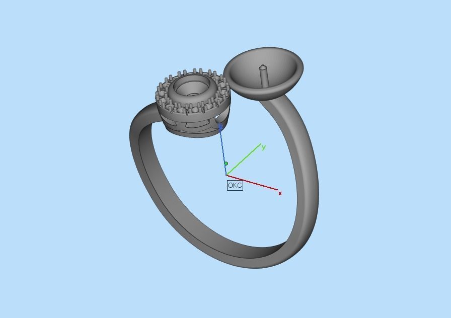 Ring With Pearl 0085 3D print model_36