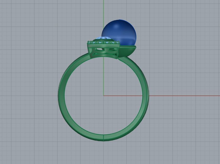 Ring With Pearl 0085 3D print model_25