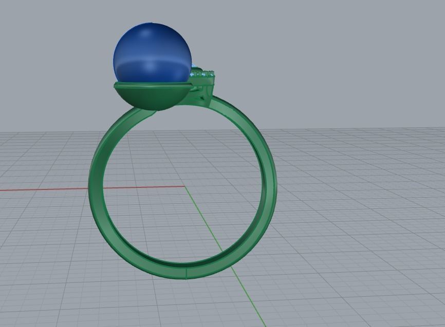 Ring With Pearl 0085 3D print model_27