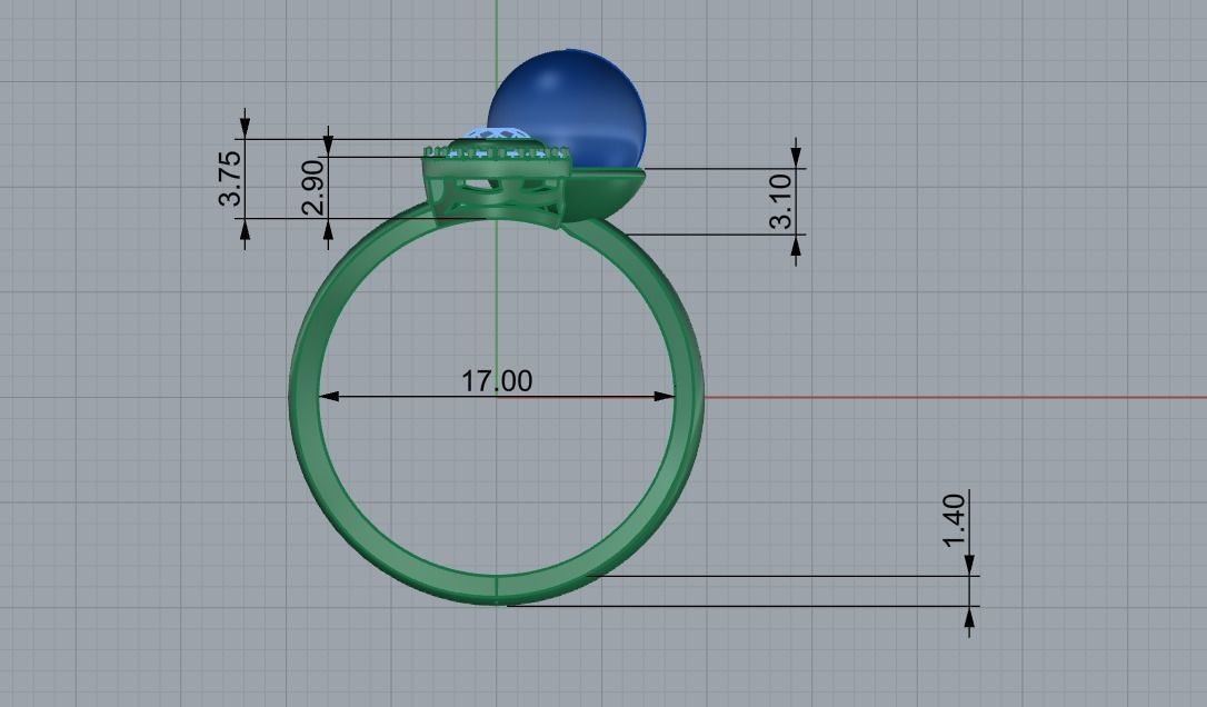 Ring With Pearl 0085 3D print model_31
