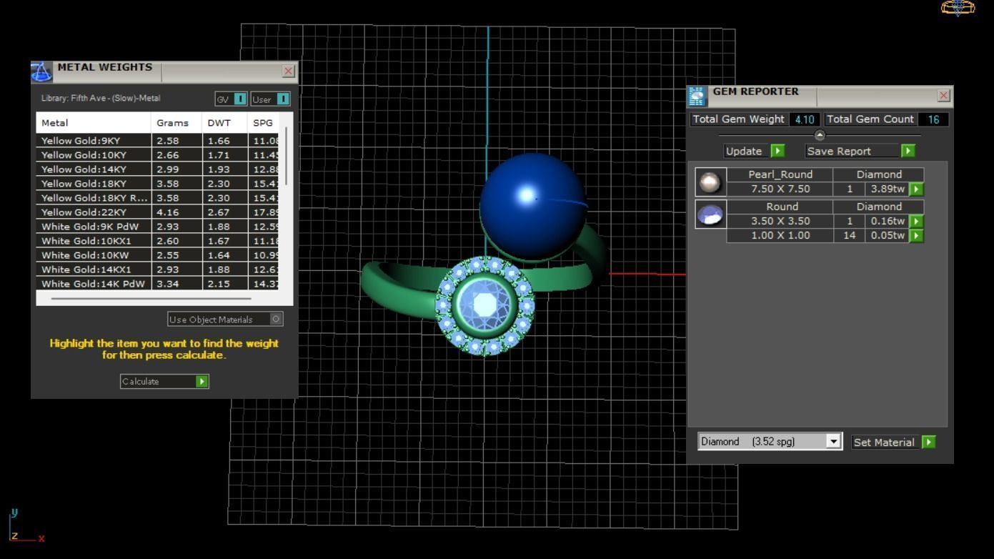 Ring With Pearl 0085 3D print model_38