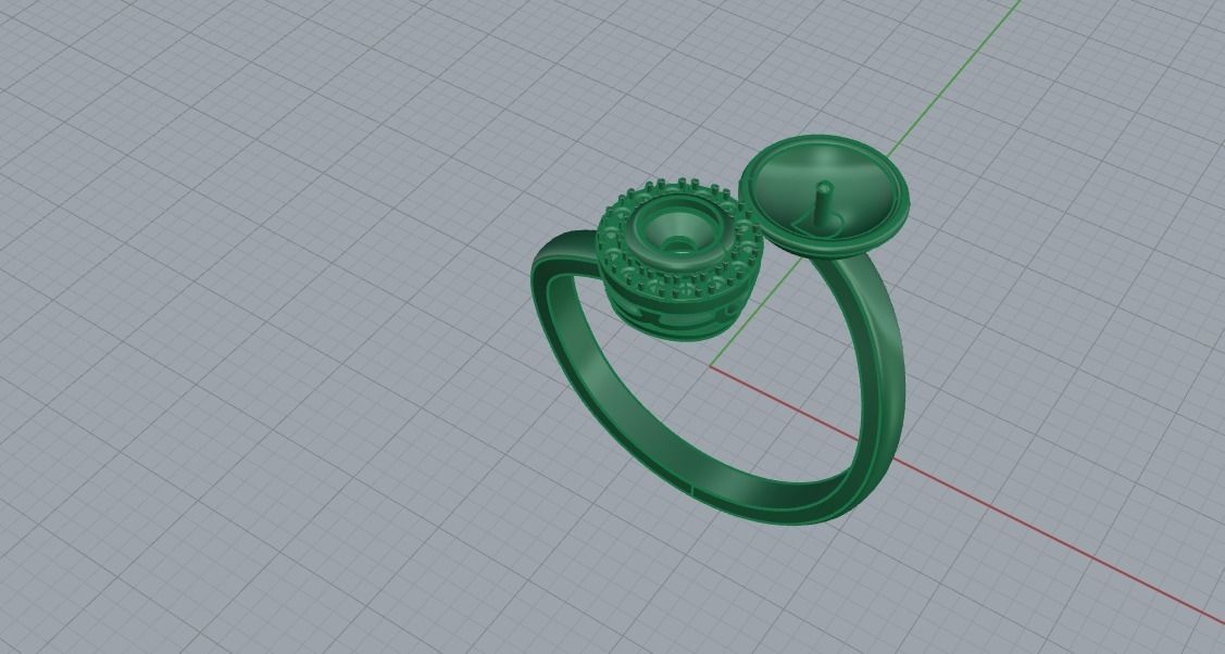 Ring With Pearl 0085 3D print model_30