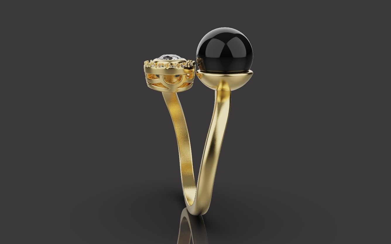 Ring With Pearl 0085 3D print model_18