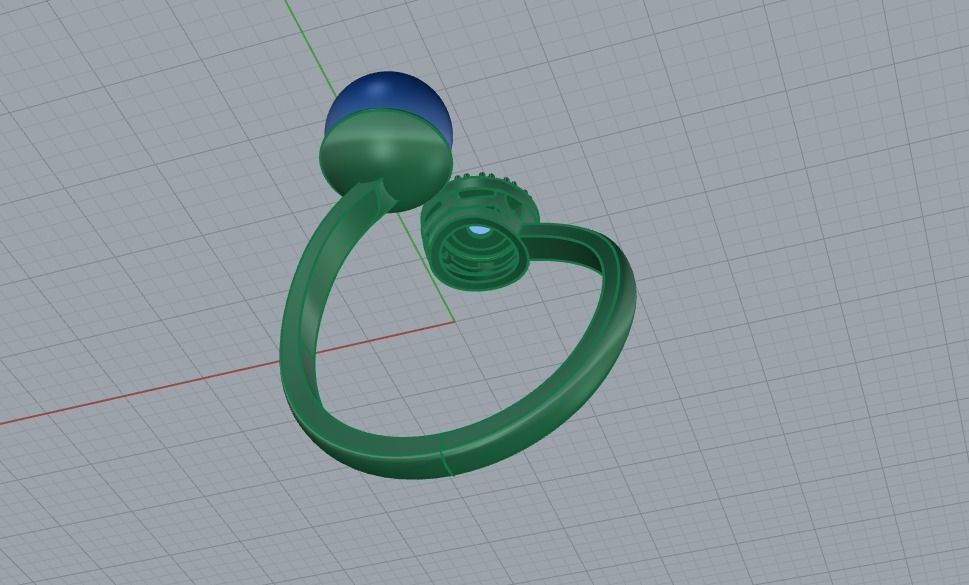 Ring With Pearl 0085 3D print model_29