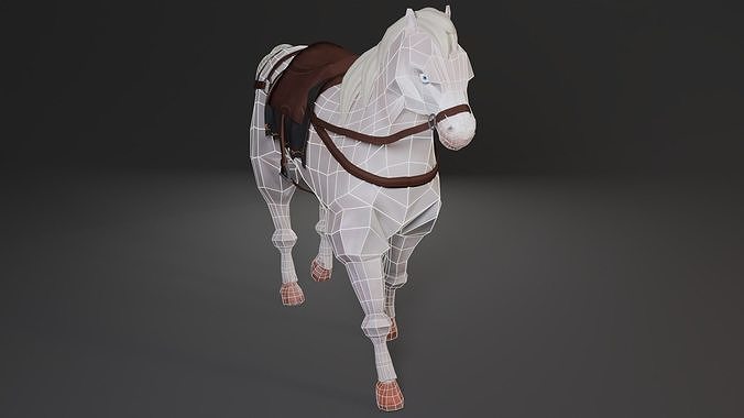 Cartoon Horse Low-poly 3D model