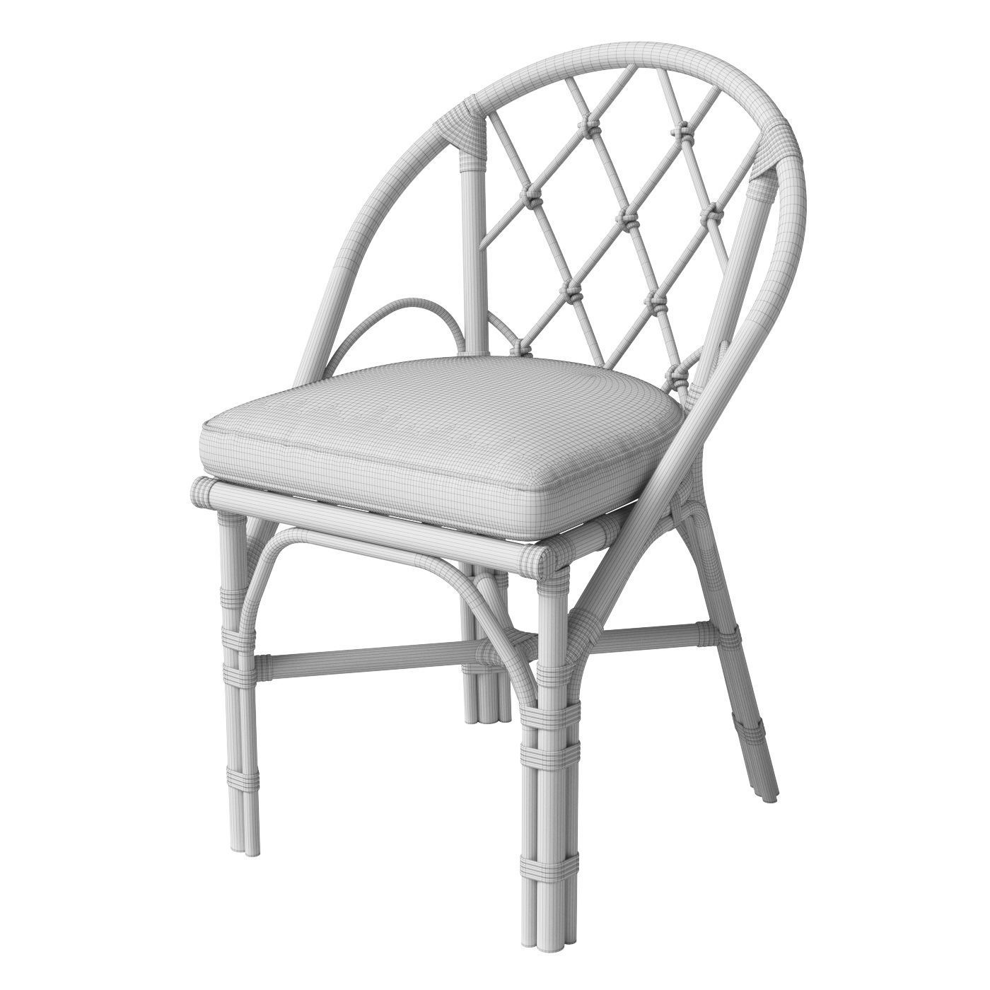 Bonton Rattan Chair 3D model_5