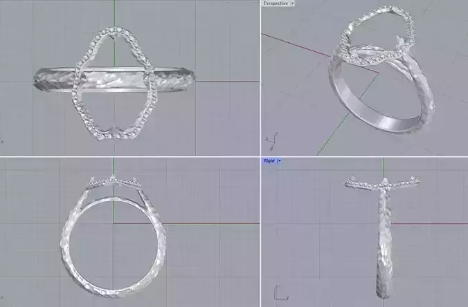 Engagement ring with texture