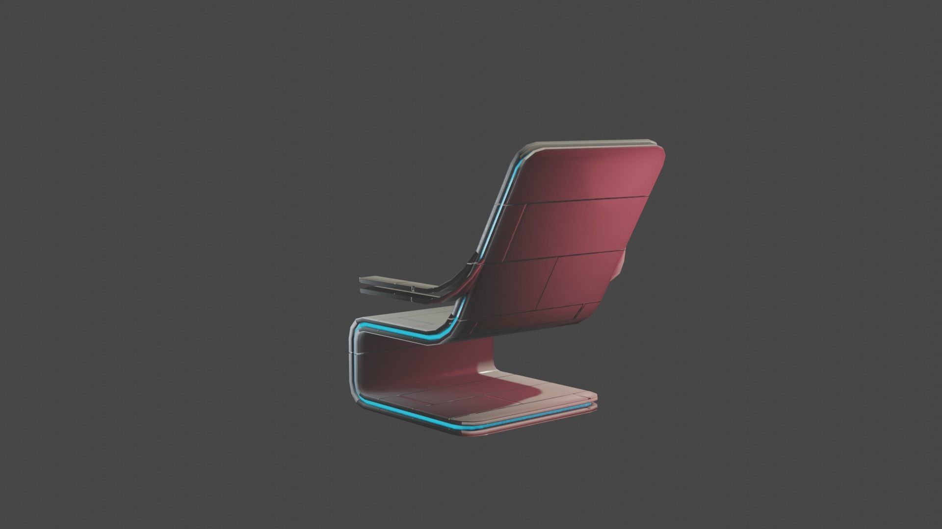 Sci-Fi Chair Low-poly 3D model_2