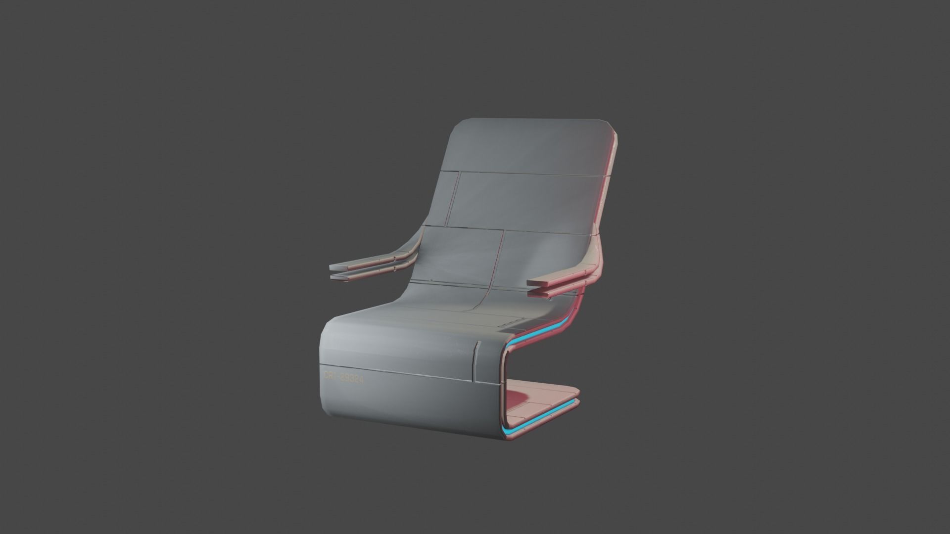 Sci-Fi Chair Low-poly 3D model_3