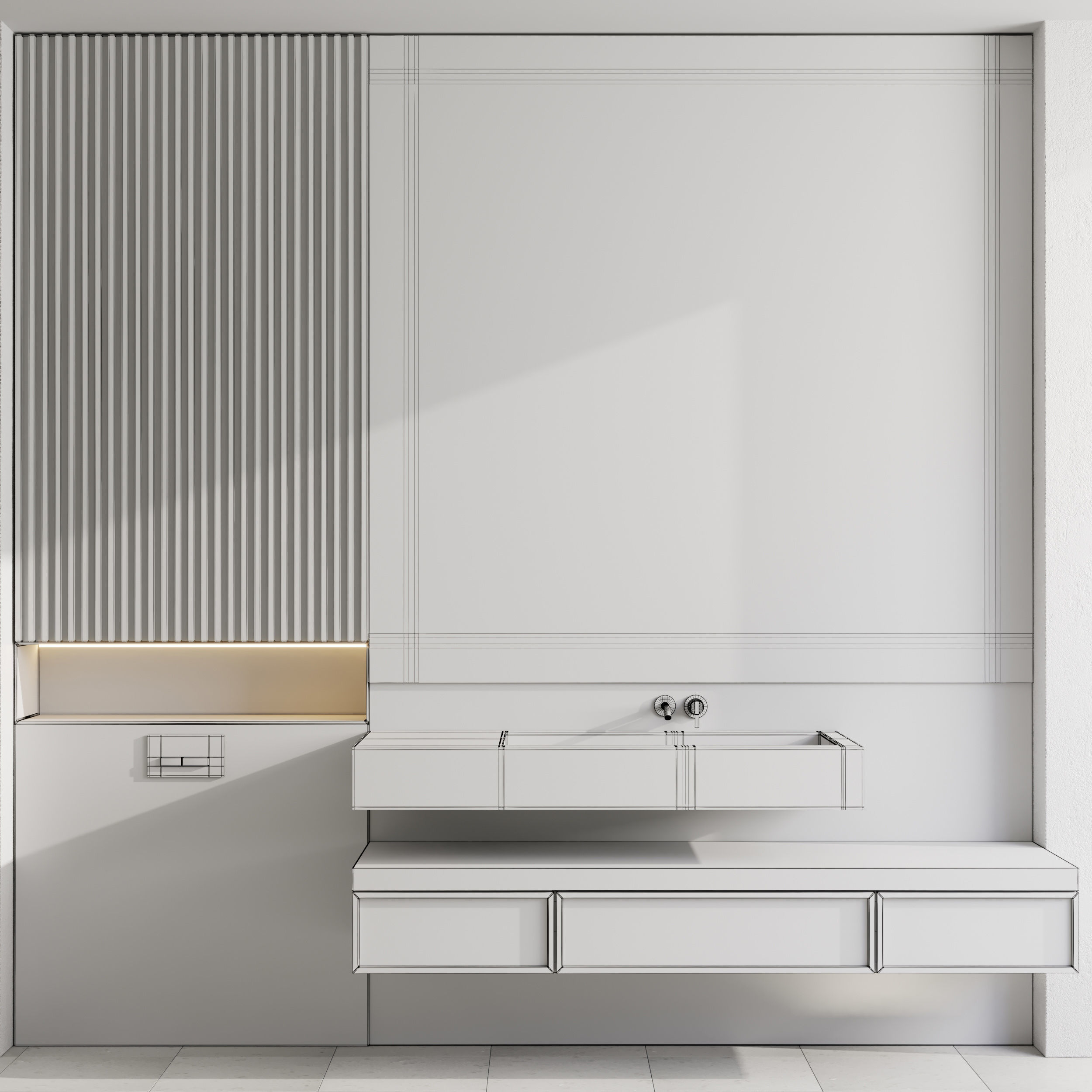 Bathroom furniture by inbani faucet set 10 Low-poly 3D model_5