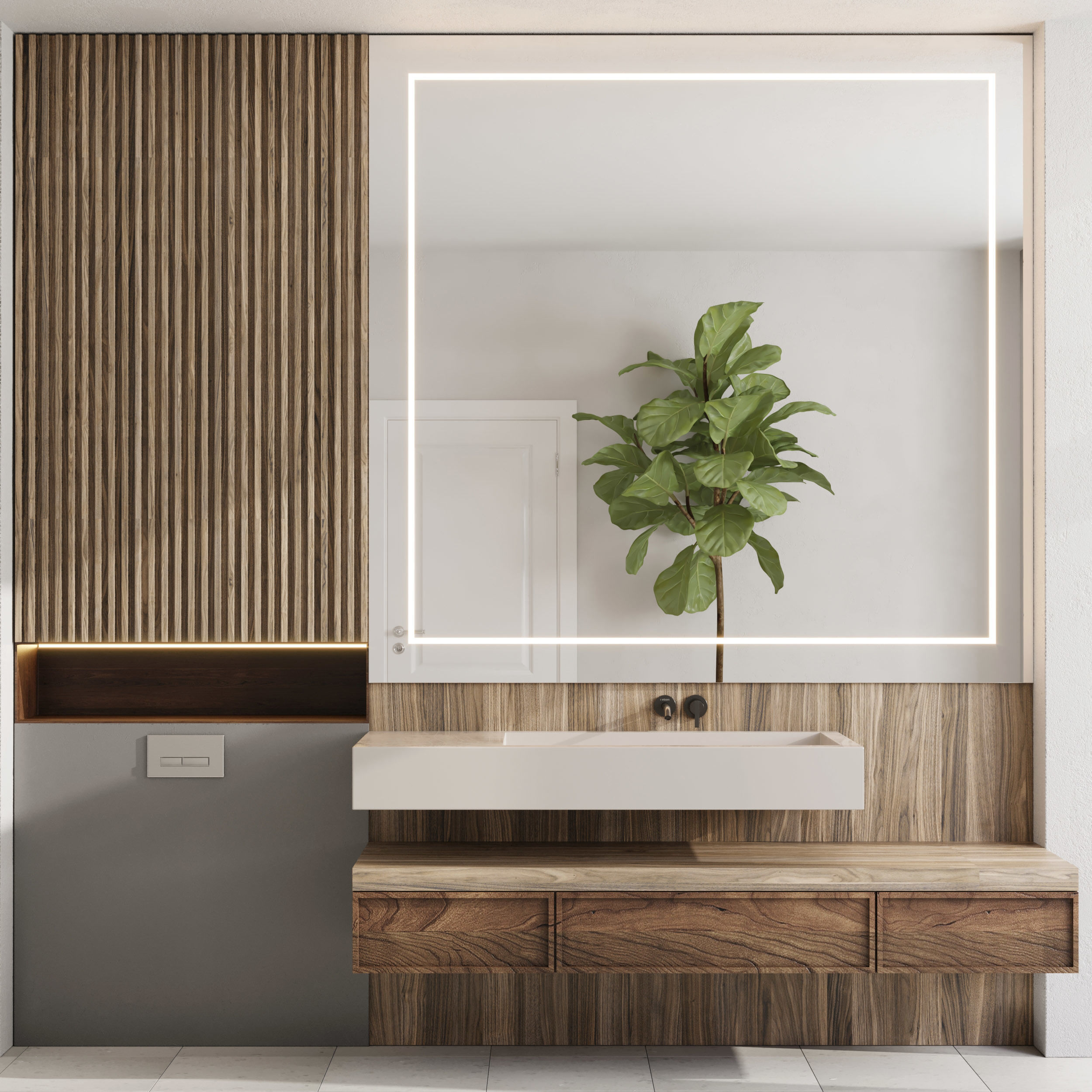 Bathroom furniture by inbani faucet set 10 Low-poly 3D model_1