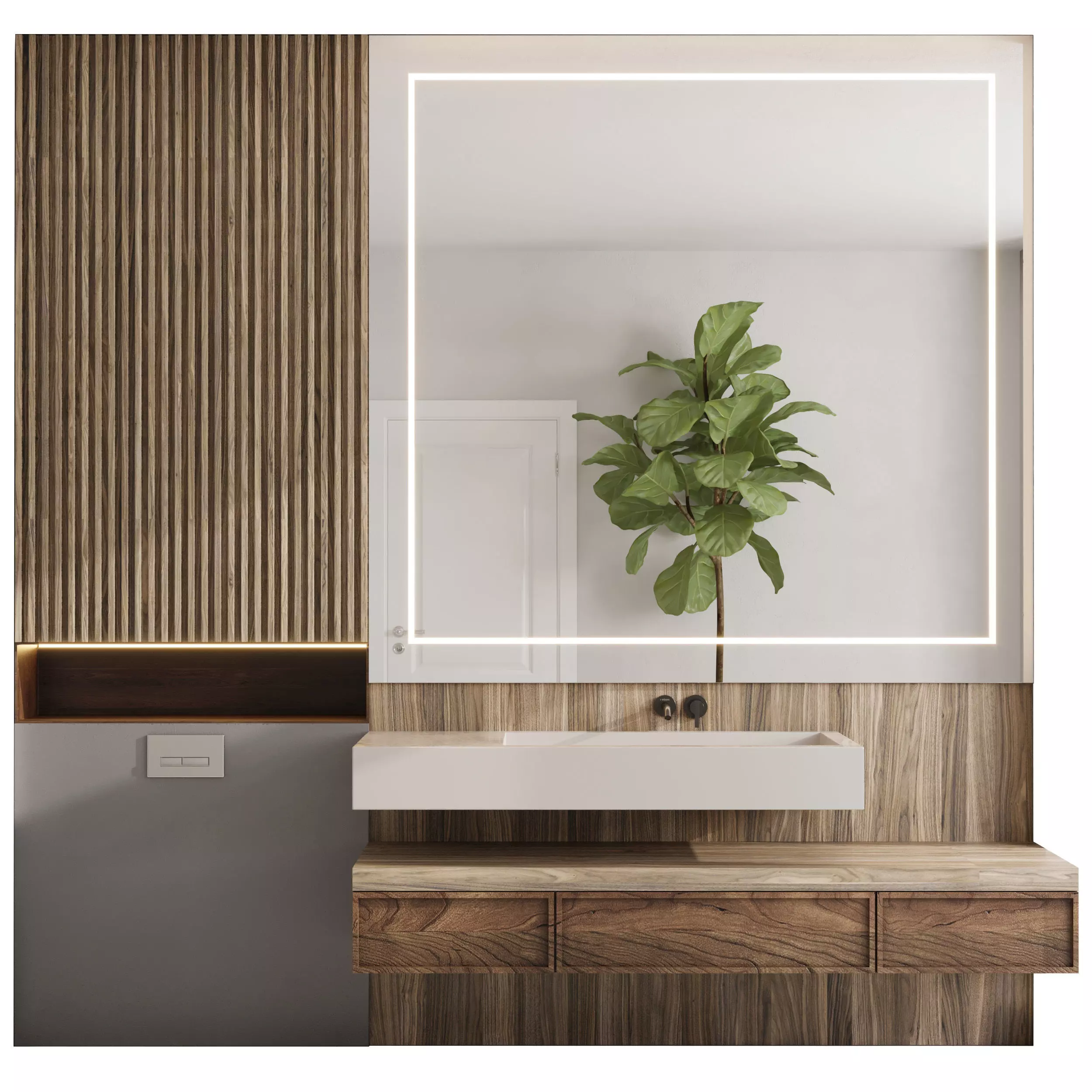 Bathroom furniture by inbani faucet set 10 Low-poly 3D model_0