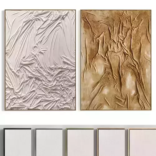 Plaster Two Photo Frame 350 Low-poly 3D model