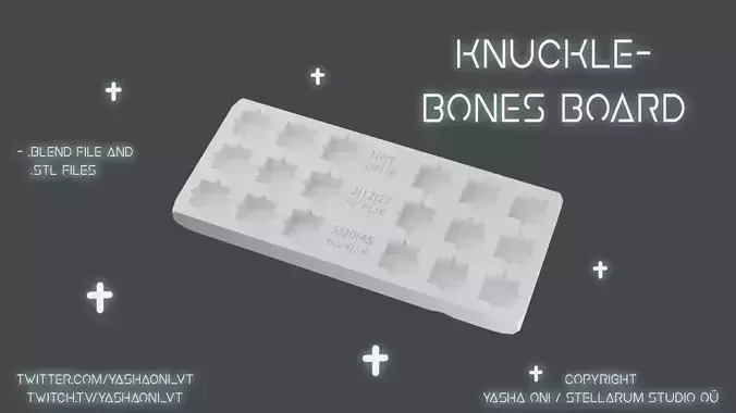 Knucklebones board for 3D printing 3D print model