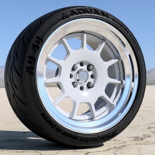 WORK EMOTION RS11 16 INCH RIMS WITH ADVAN TIRES FOR SCALE MODELS 3D print model_2