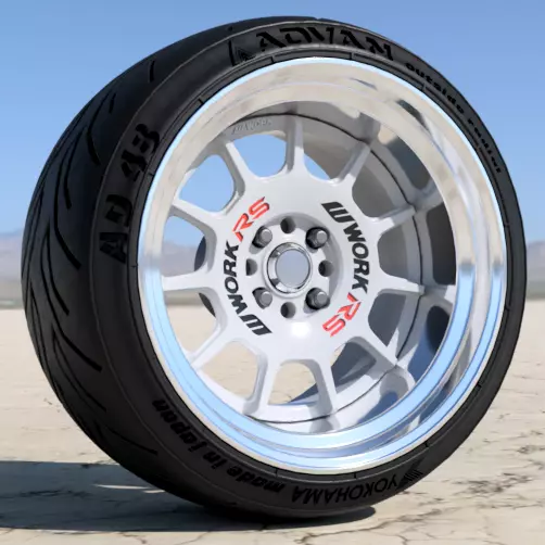WORK EMOTION RS11 16 INCH RIMS WITH ADVAN TIRES FOR SCALE MODELS 3D print model_0